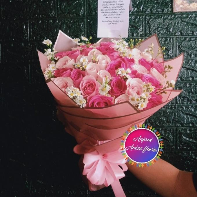 

BUNGA BUKET MAWAR MIX/BUNGA ASLI/BUNGA KADO VALENTINE/KADO ANNIVERSARY DG654EAFVD