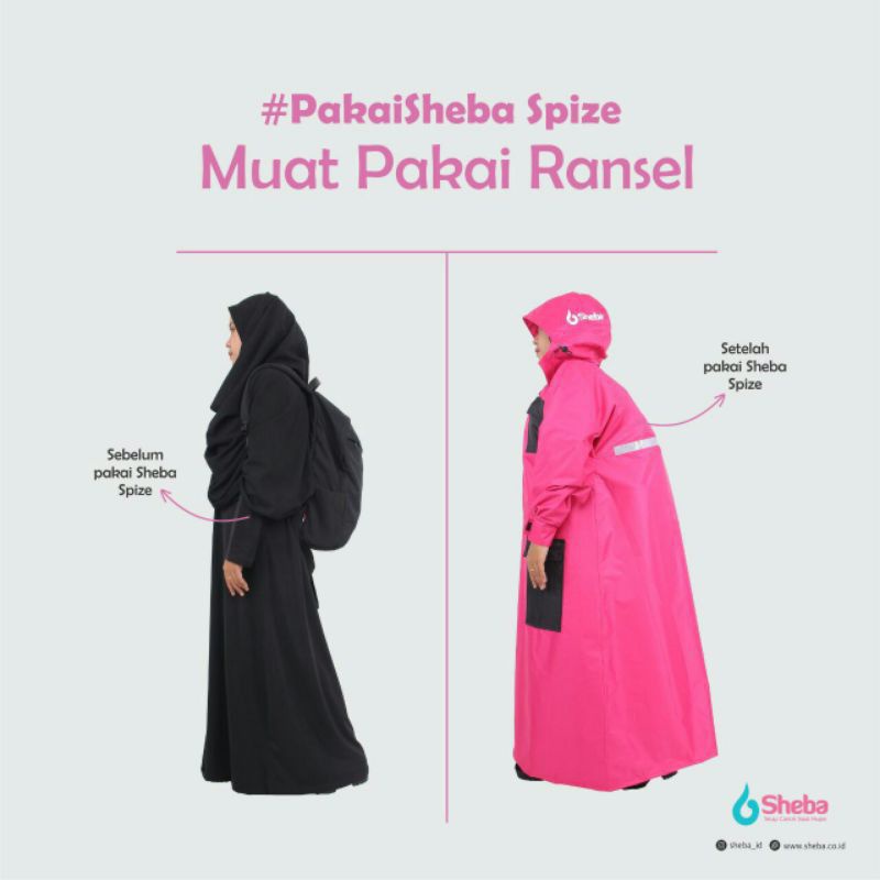 Jas Hujan Sheba Spice Zefanya khusus size bertubuh mungil atau remaja