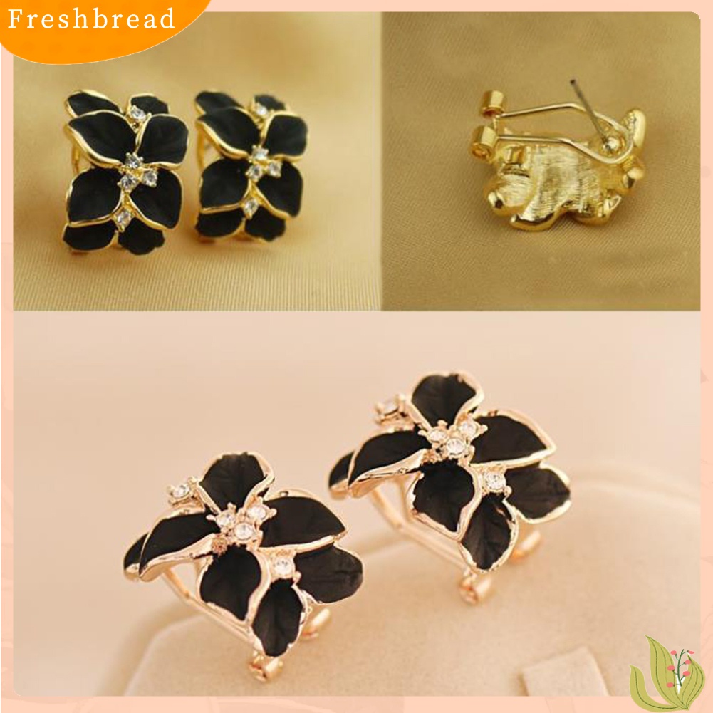 Fresh| Anting Tusuk Motif Bunga Gardenia Hias Berlian Imitasi Lucu Untuk Wanitahadiah