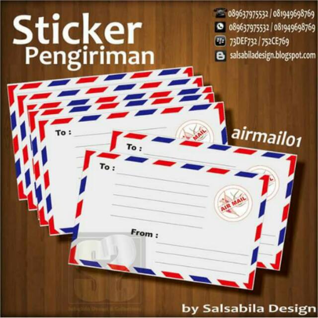 

Air mail stiker pengiriman / label pengiriman
