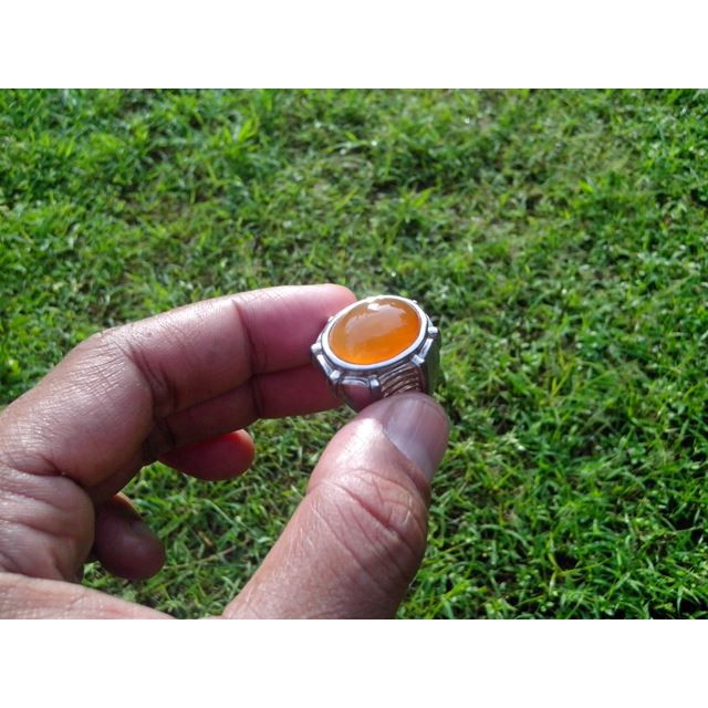 Natural Batu Akik Kristal Sunkis Kuning Golkar Golden Yellowish Chalcedony