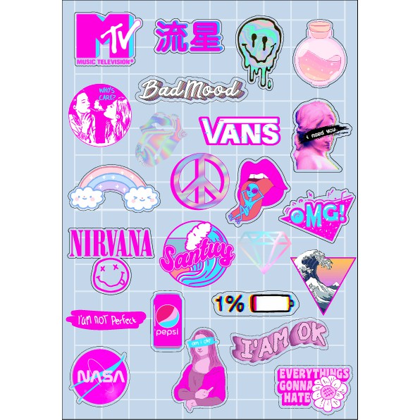 

Sticker Aeshtetic / Stiker estetik / Stiker Laptop / Stiker Motor / Stiker A5