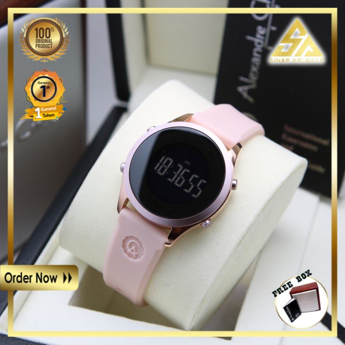 JAM TANGAN ALEXANDER CHRISTIE ALEXANDRE CHRISTIE WANITA CEWEK ORIGINAL ORI BRANDED ROSEGOLD PEACH RU