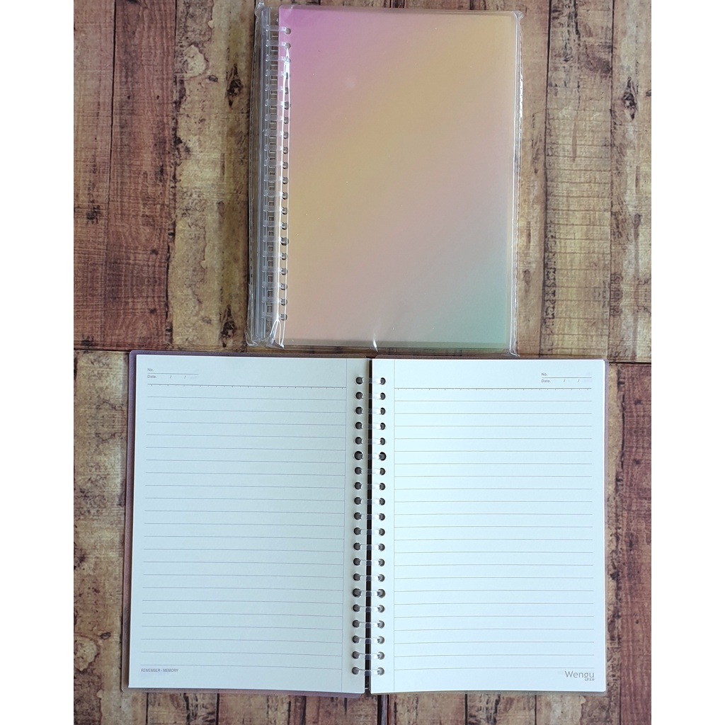 Binder Notepad Gradasi - Notebook Spiral Wengu A5 Warna Gradient Ring Plastik Bisa Direfill PL026