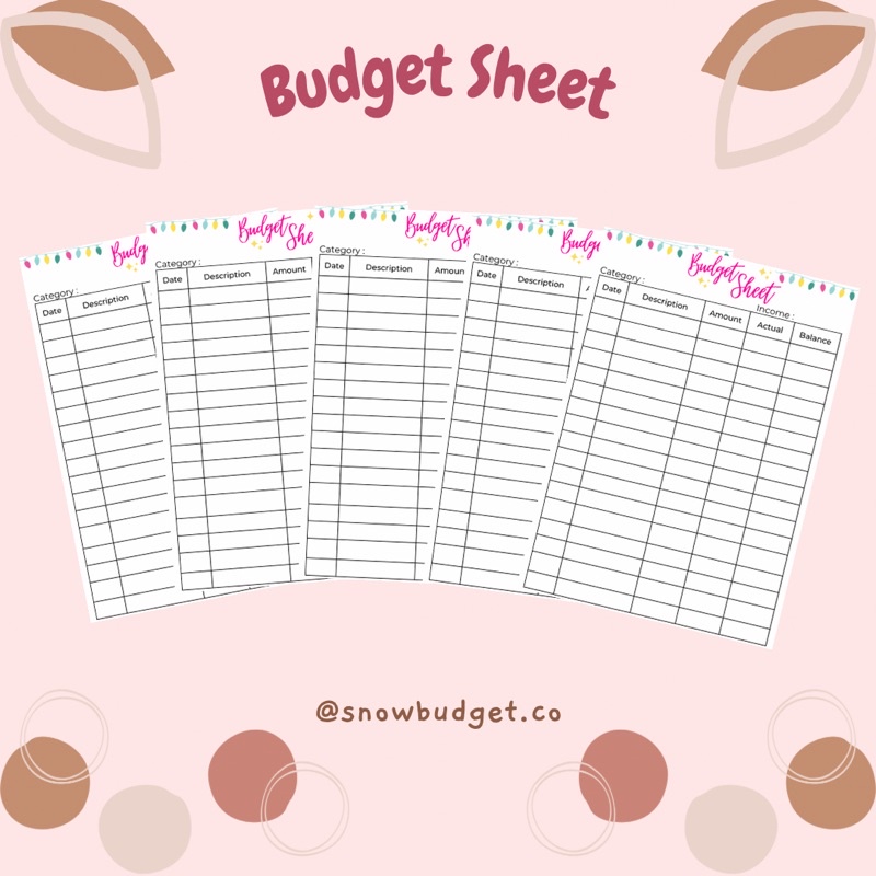 Jual Budget Sheet A6, Budget Sheet untuk Budgeting Bulanan Isi 10 ...