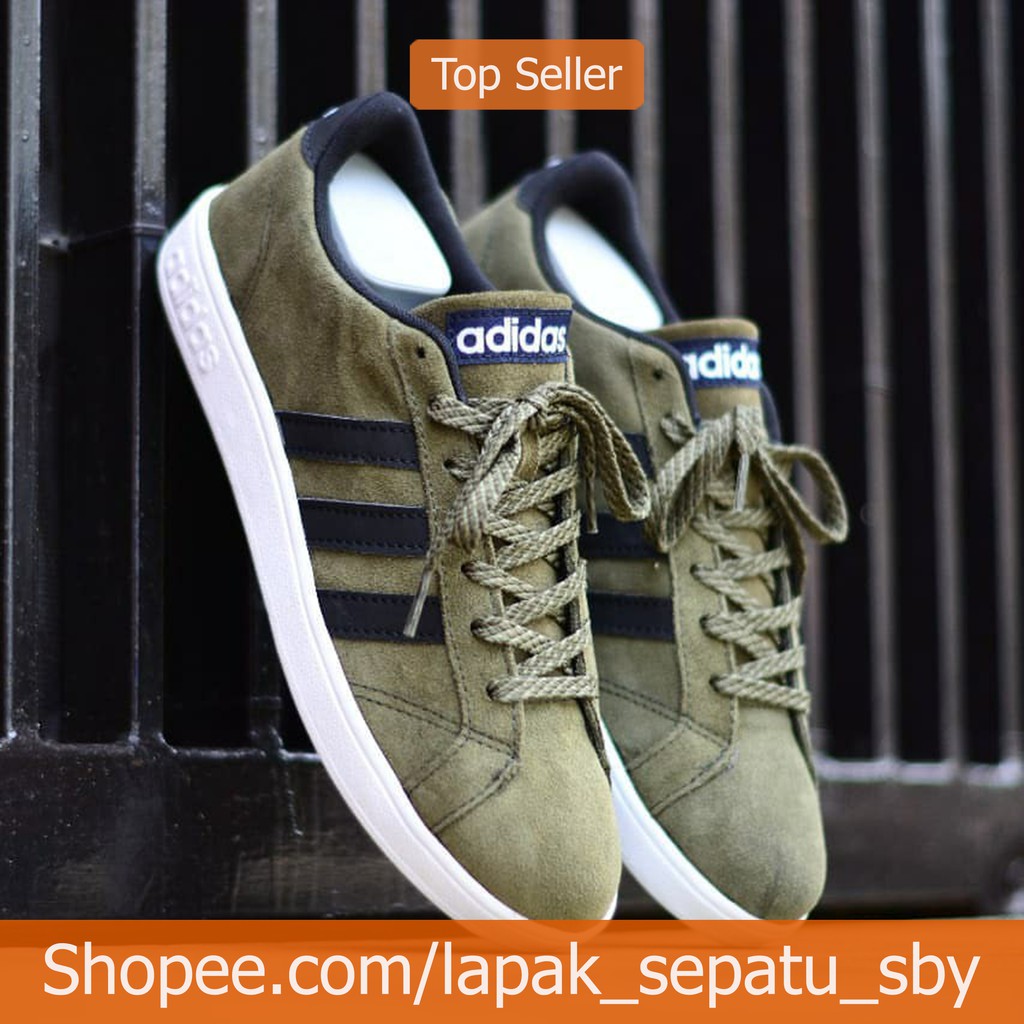 Sepatu Adidas Neo Baseline Green Black Original