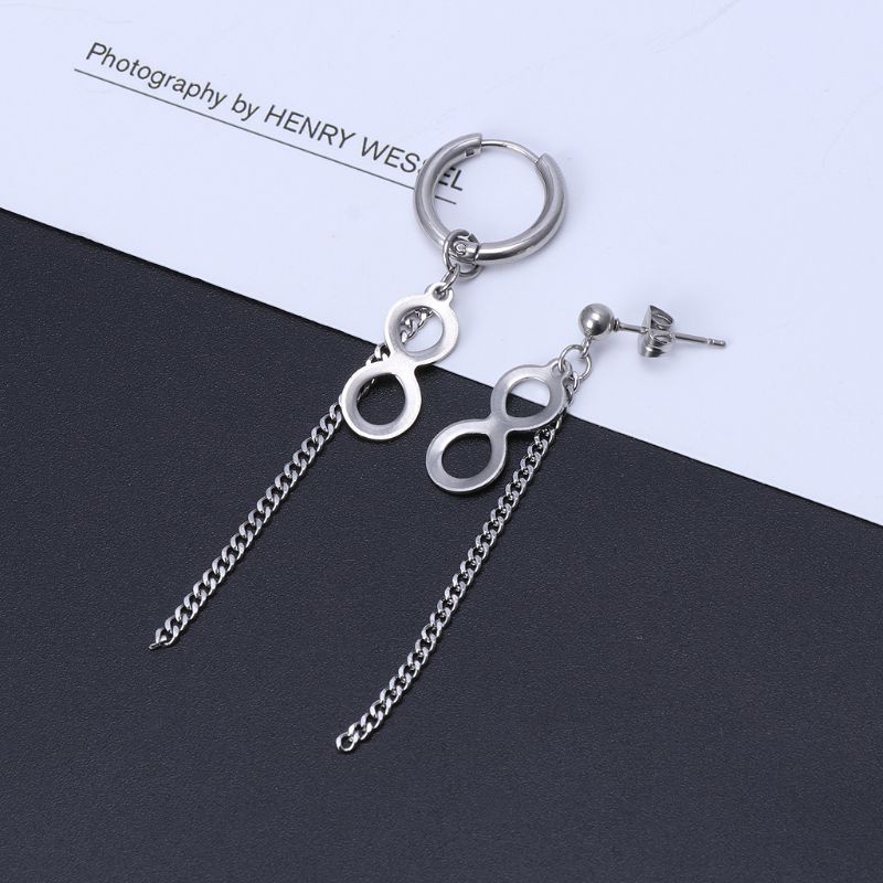 SIY  KPOP Bangtan Boys Infinity 8  Pendant Titanium Tassel Earrings Korean Jewelry