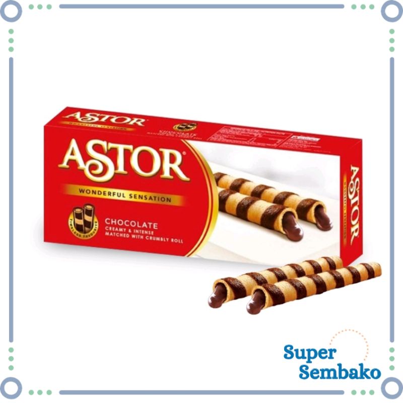 SNACK WAFER ROLL STICK ASTOR DOUBLE CHOCOLATE COKELAT 150g