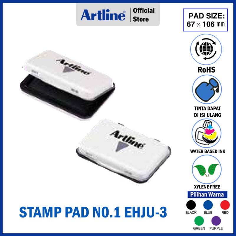 

Bantalan Tinta Stempel ARTLINE Stamp Pad No.1 EHJU-3 [ 67 x 106 mm ]