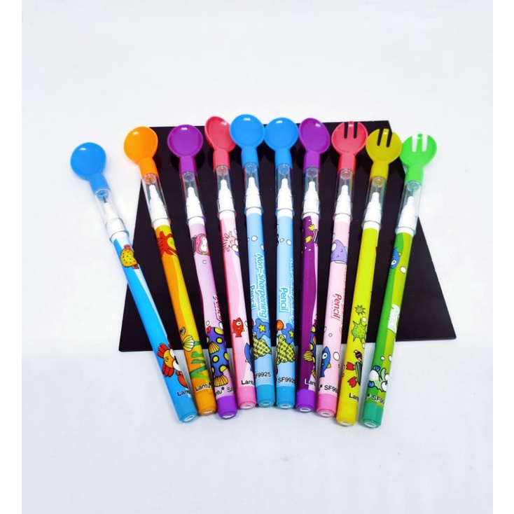 

Pensil karakter sendok / pensil Pluit/ pensil kipas isi 10pcs