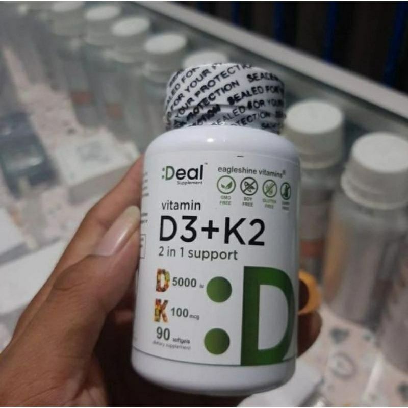 Deal Vitamin K2 + D3 2 in 1 Support D 5000iu K 100mcg 90 Softgel Original