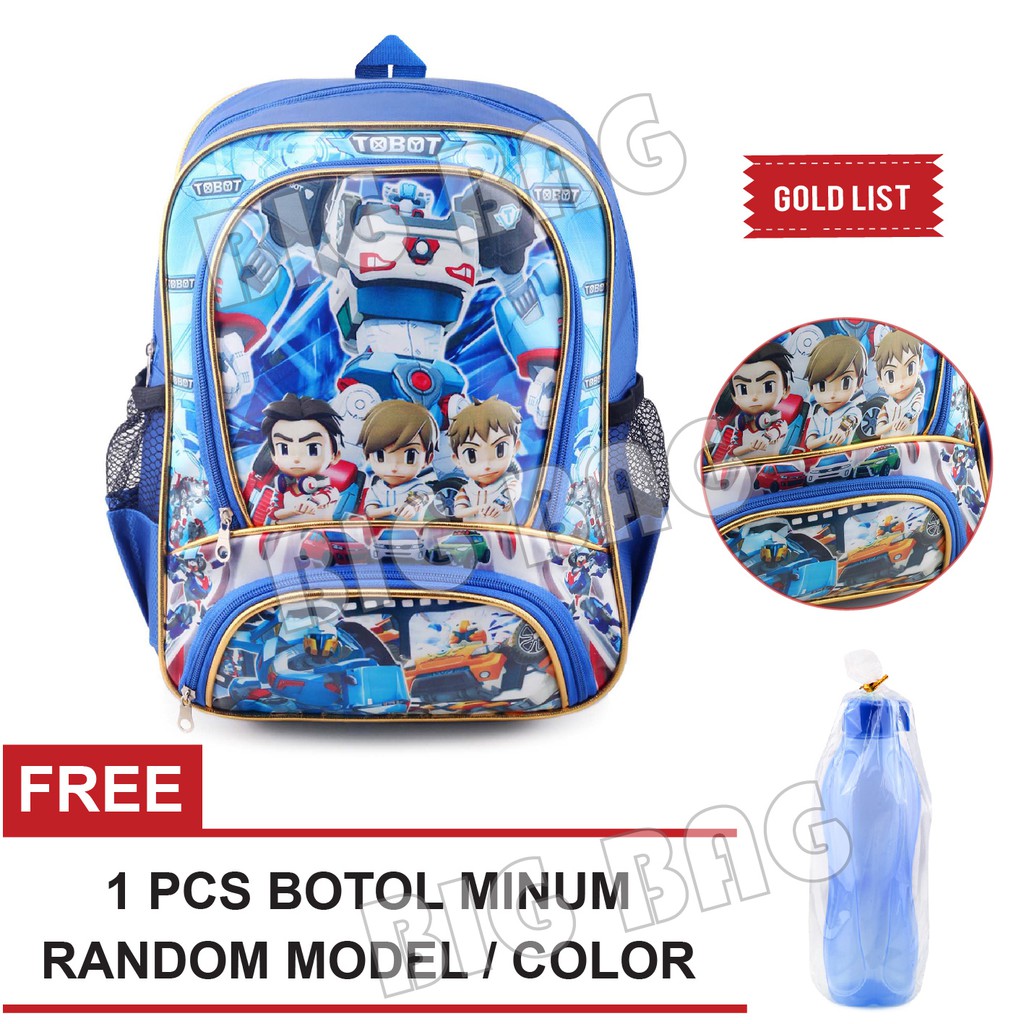 Tas Ransel Anak Laki Laki Karakter - ALPHA.RTM + FREE Botol Minum