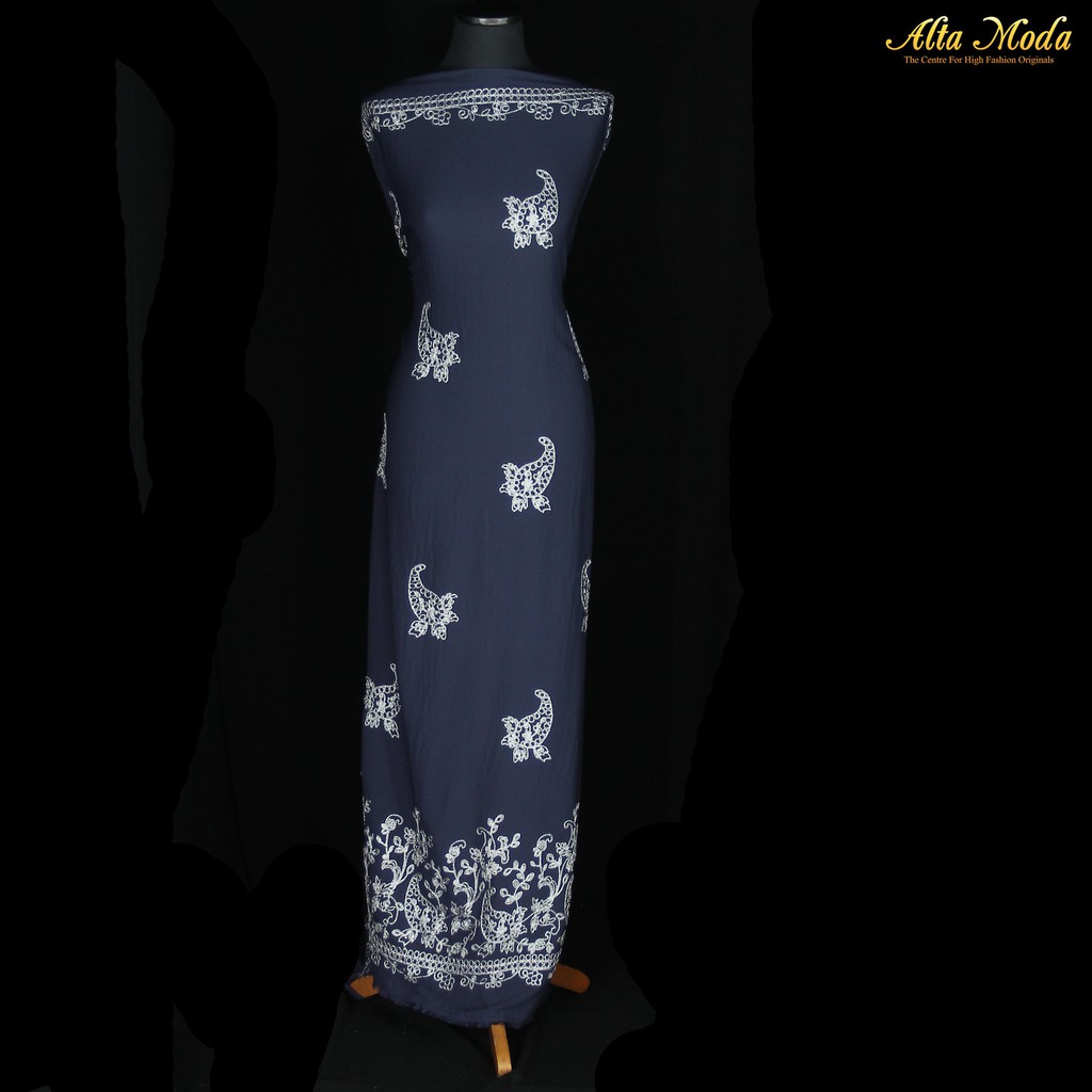 

Alta Moda Kain India Bubble Silver Motif Paisley Biru Navy (1M)