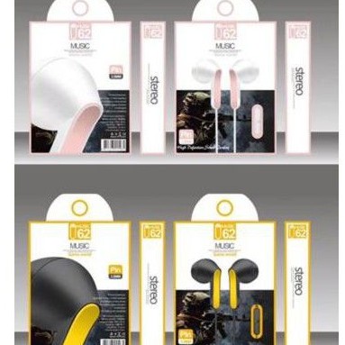 Handsfree Headset Earphone Macaron U62 Game Music With Mic