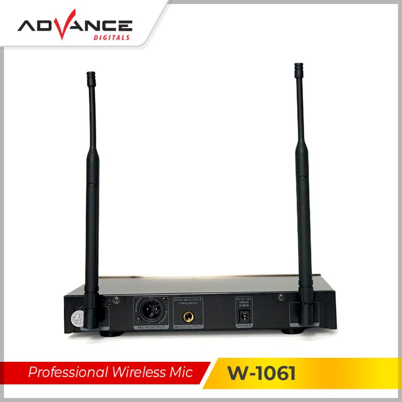 Advance Microphone Mic Double Wireless + Receiver W-1061