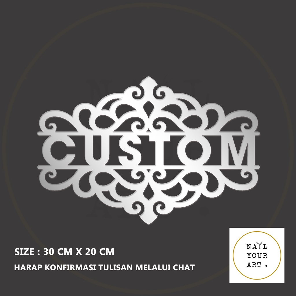 Hiasan Pintu / Nomor Rumah- Sign Laser PLAT AKRILIK ORNAMENT CUSTOM