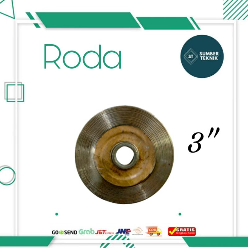 Roda Pagar Besi / Roda Gerbang Besi 3 Inch V