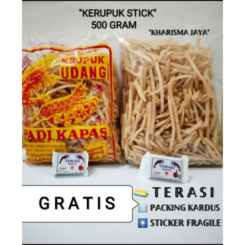 

KERUPUK UDANG PADI KAPAS STIK 500 GRAM