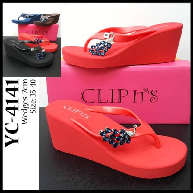 Sandal clip's wedges 7 cm .