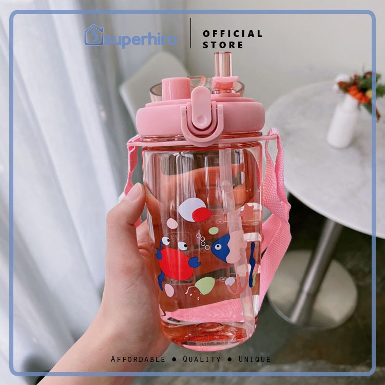 Botol Minum Anak Sedotan 2in1 Tali Boy Girl Bottle BPA Free Besar