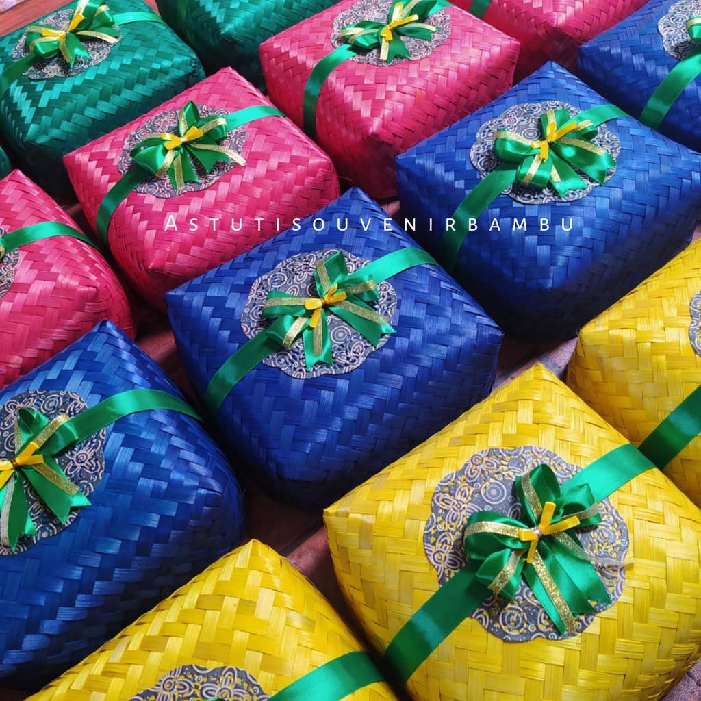 TERBARU besek warna satria BESEK PITA WARNA 25 CM / besek nasi / besek hampers / besek murah / pipit