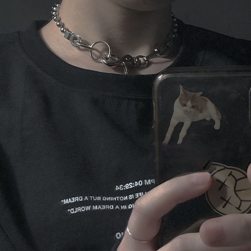 Kalung Rantai dengan Liontin Gaya Hip Hop Korea Retro untuk Wanita