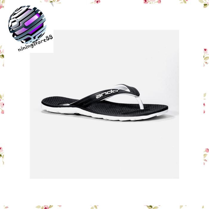 Sandal sendal pria Ando OfficialThunderDewasa HitamPutih SL239