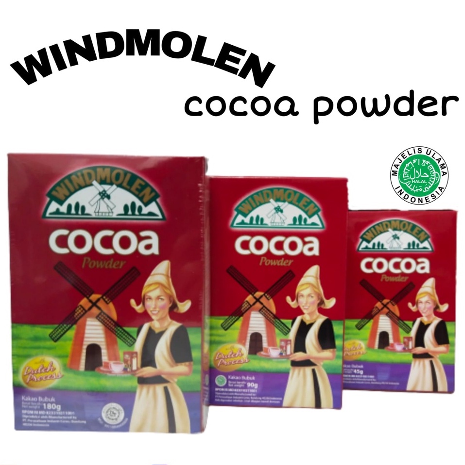 

WINDMOLEN COCOA POWDER / COKLAT BUBUK KEMASAN 180gram - 90gram - 45gram