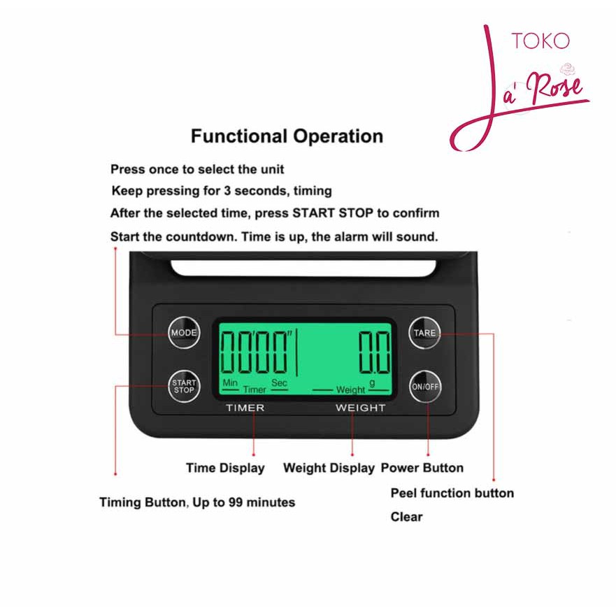 Timbangan Kopi Digital 5KG / 0.1GR Timer Drip Coffee Scale V60 MURAH