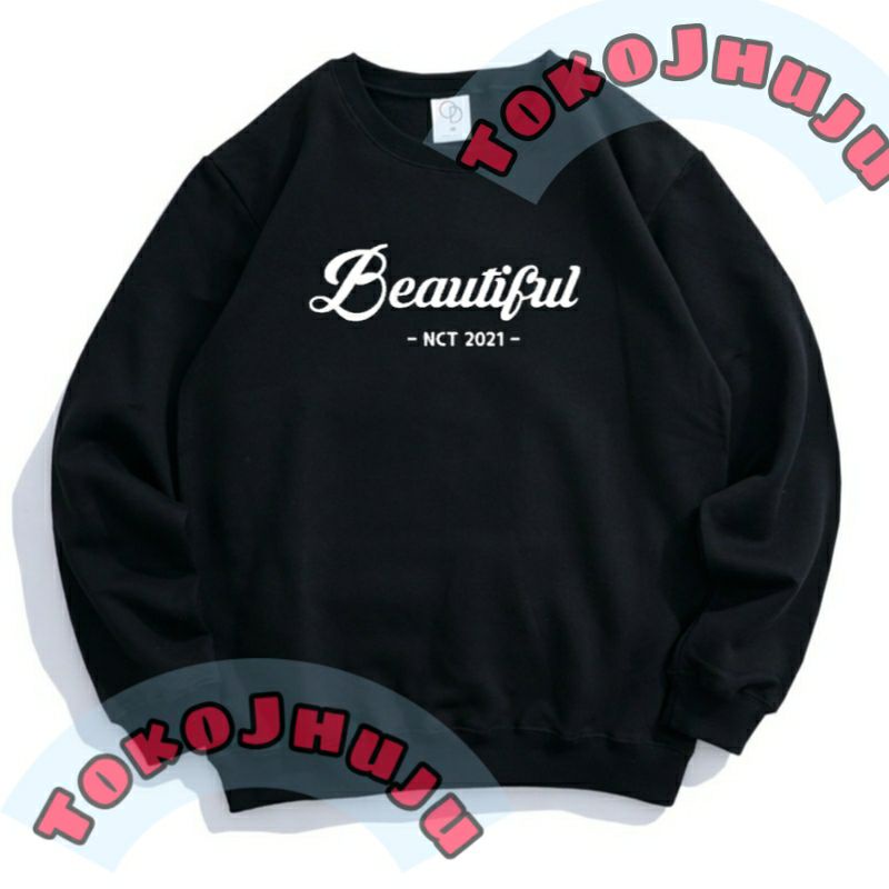 Basic Sweater NCT 2021 MV Beautiful sablon putih depan