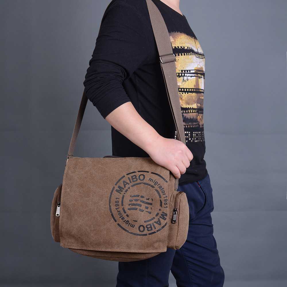 Maibo Tas Selempang Pria Messenger gaya Retro Canvas Printing kuliah sekolah kerja Vintage Canvas Shoulder Bag Men Multi Colors Messenger Bag Casual Canvas Men Cross Body Bags High Capacity Designer Handags