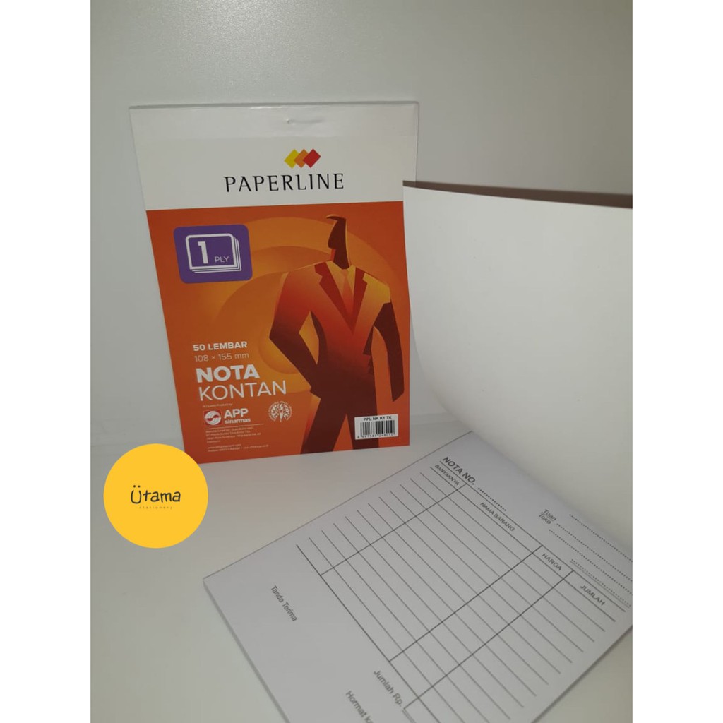 

Nota NCR Paperline Kecil Rangkap 1 (Grosir 10pc @2.100)/PPL/Kontan/Bon/1ply/Ply