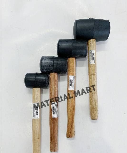 Palu Karet Hitam Gagang Kayu 16oz | Palu Keramik Bagus 16 oz | Hammer | Material mart