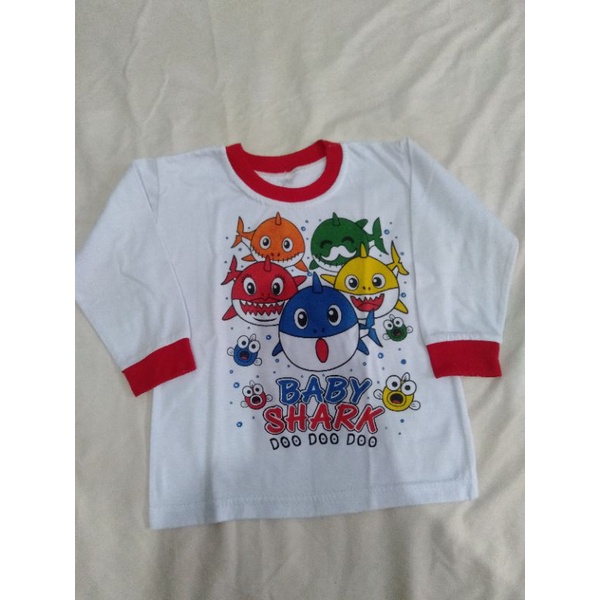 Preloved baju tidur anak bayi piyama second baby shark 2pcs