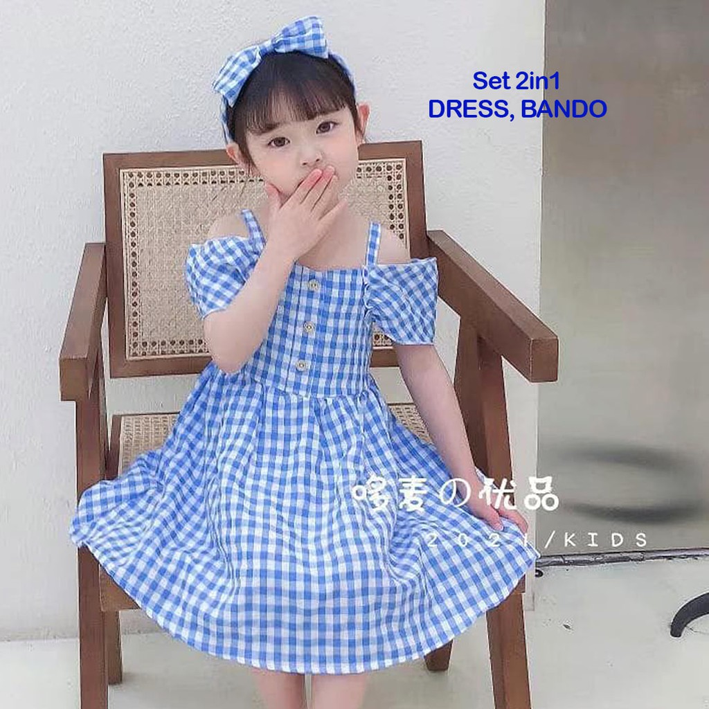 Dress Anak Perempuan Dengan Bando Sabrina Square