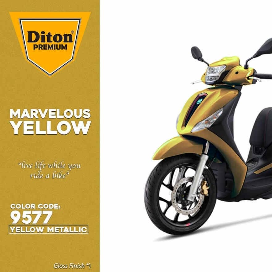 DITON Premium Pilok Pilox Cat Semprot - 9577 Yellow Metallic / Kuning Metalik / Kuning Emas (400cc)