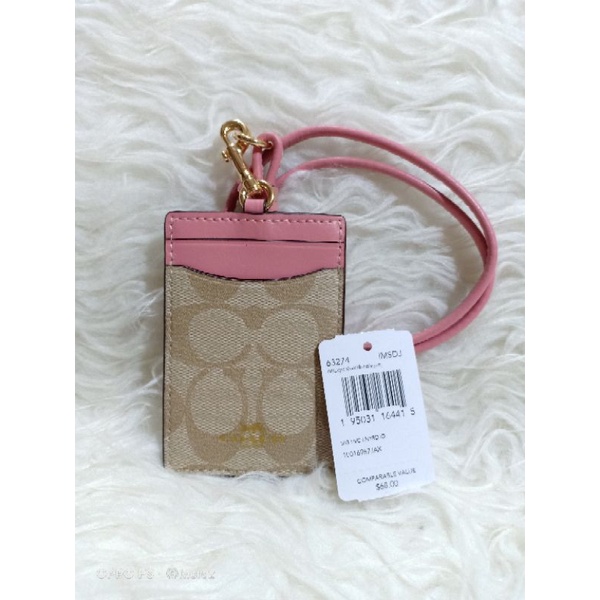 

Lanyard ID Case Light Khaki Bubble gum