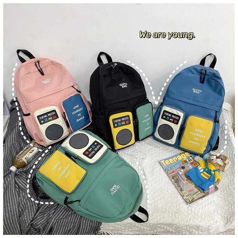 TB-86 tas ransel backpack sekolah kampus besar import pastel