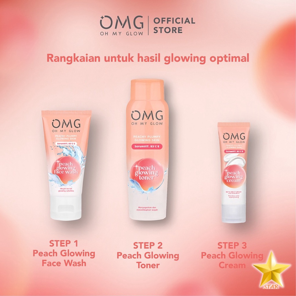 Original OMG Oh My Glow Skin Care Face Wash Cream Toner