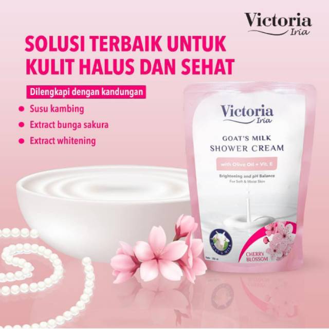 Iria Goats Milk Shower Cream Brightening Reffil 250 ML