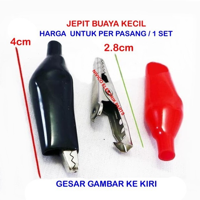 Capit Buaya KECIL / Jepit Buaya KECIL / Capit Aki KECIL  / Jepitan Buaya KECIL 1 SET Merah Hitam