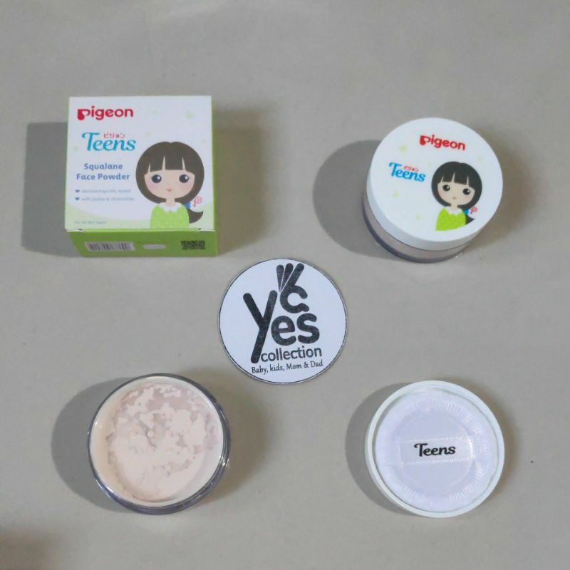 Pigeon Teens Squalane Face Powder HIJAU Bedak TABUR Anak Remaja