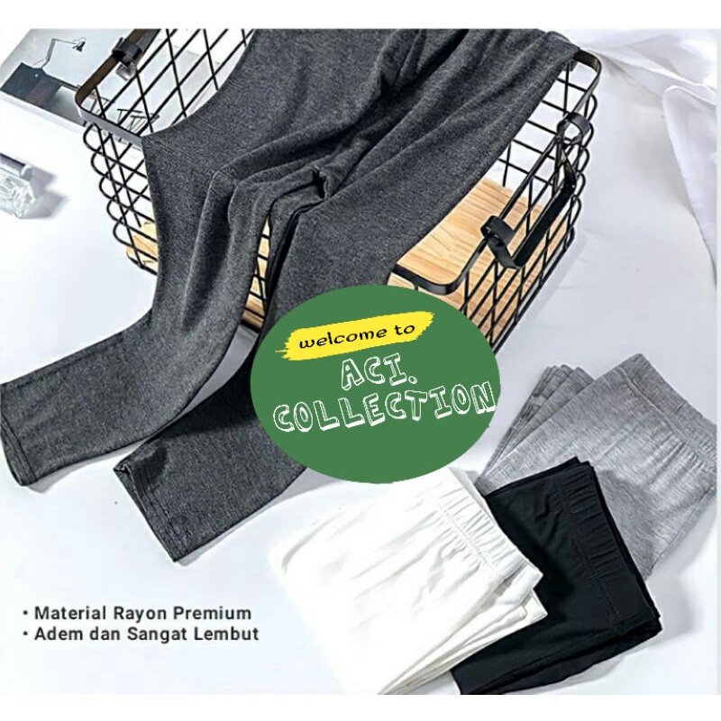 Legging Soft Rayon Kaos Standar L / Legging Panjang Kaos Standar