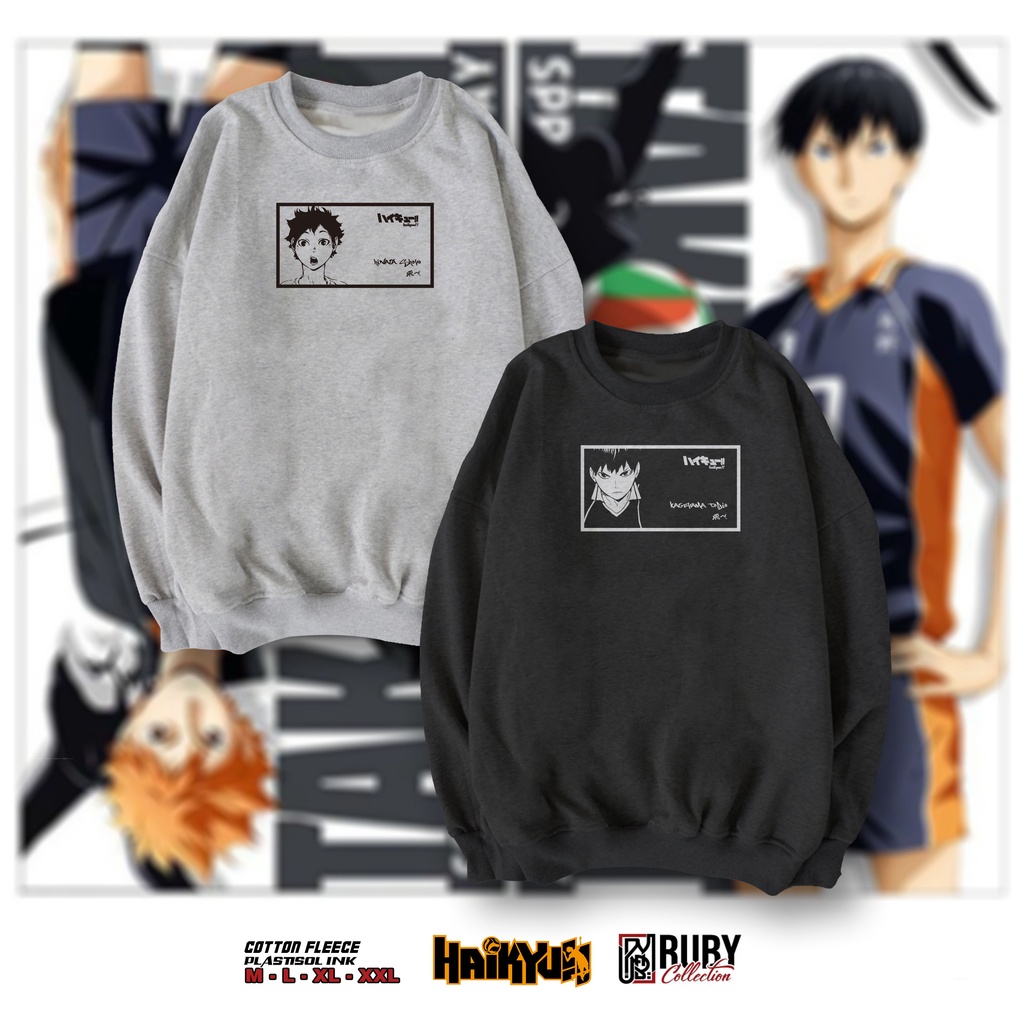 CREWNECK SWEATSHIRT ANIME HAIKYUU!! / HOODIE SWEATER HINATA SHOYO / CREWNECK KAGEYAMA TOBIO