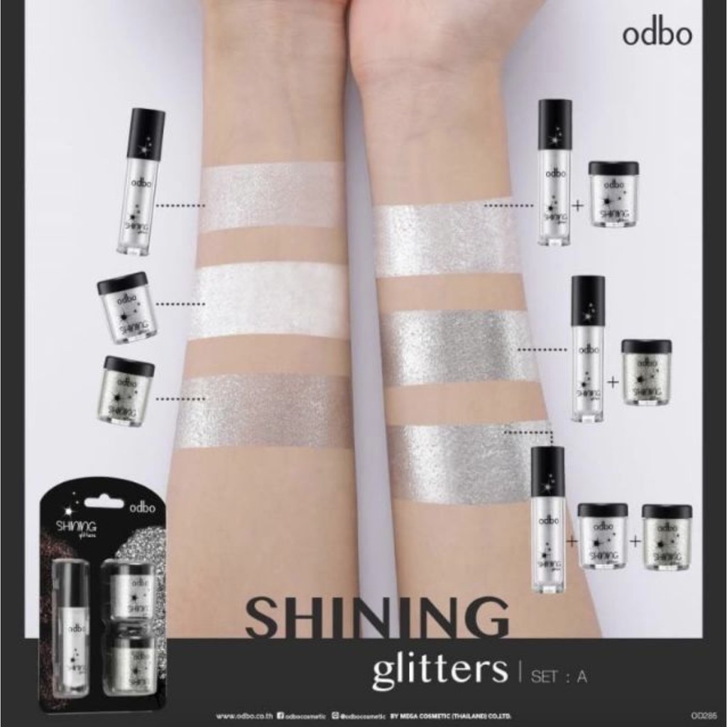 ODBO Shining Glitters Loose Eyeshadow #OD285 Thailand / Metalic Glitter Satin / Eye Shadow Tabur