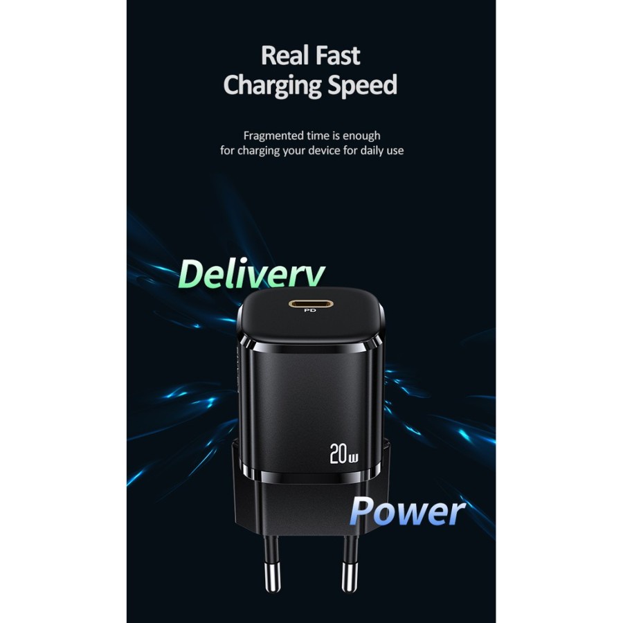 Usams T36 U63 Charger Kit 20W PD iPhone 8Pin Type C Lightning Fast Charging SuperSi