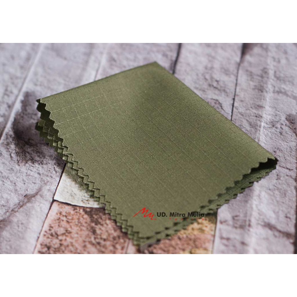 Kain Ribstop Drill Istex, Bahan Seragam, Kode K19 Warna Hijau Army