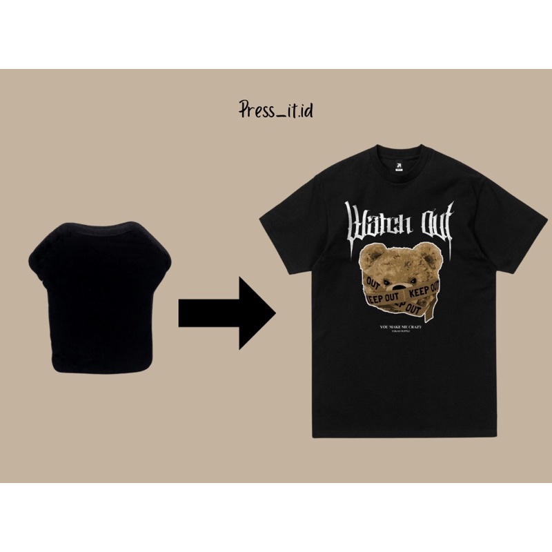 T-Shirt Cotton Compress Premium Bear Keep Out