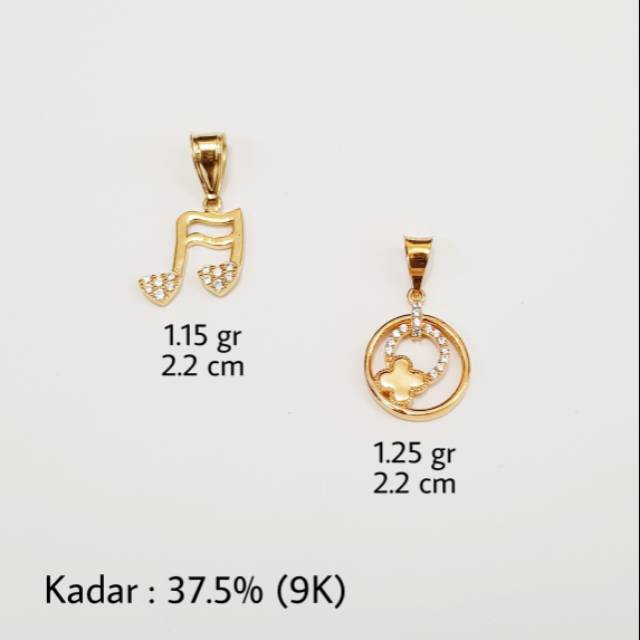 L12 - LIONTIN EMAS MELODI & LIONTIN BUNGA KADAR 375 (8K)