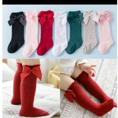 Kaos kaki anak pita sedengkul ribbon sock
